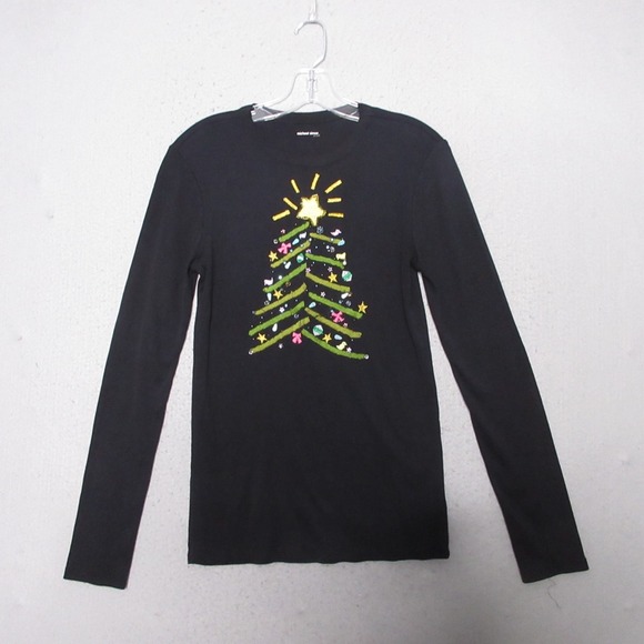 Michael Simon Tops - Micheal Simon Event Shirt‎ Large Christmas Tree Holiday Embroidered Beaded Artsy
